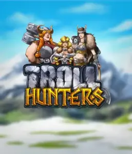 Step into the world of "Troll Hunters," where fierce Viking warriors prepare to confront their foes. The logo shows a male and female Viking, armed and ready, overlooking a chilly landscape. They emanate power and determination, symbolizing the core of the game's adventurous theme.