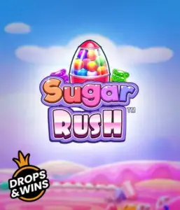 Experience the delightful world of the Sugar Rush slot game by Pragmatic Play, showcasing a colorful candy dispenser against a whimsical candy landscape. This image evokes the joy and thrill of the slot, enhanced with bright candies and engaging typography. Ideal for players seeking a sweet adventure, delivering hours of fun. 